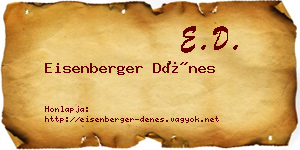 Eisenberger Dénes névjegykártya